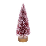 Frosted Red Sisal Bottle Brush Tree Set – Set of 3 | 8", 10", 12" Holiday Tabletop Trees