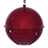 Red Wood Grain Bell Ornaments – Set of 2