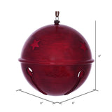 Red Wood Grain Bell Ornaments – Set of 2