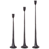 Cast Iron Taper Candle Holder Trio – Elegant Mantle & Tablescape Accent