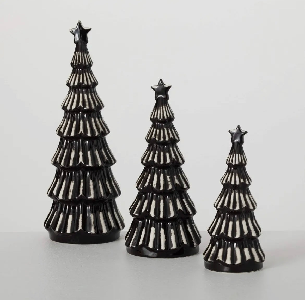 Modern Black Christmas Trees Set of 3
