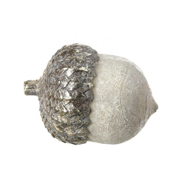 Weathered Grey Acorn Filler – Set of 4 | 3.5" Rustic Resin Accents