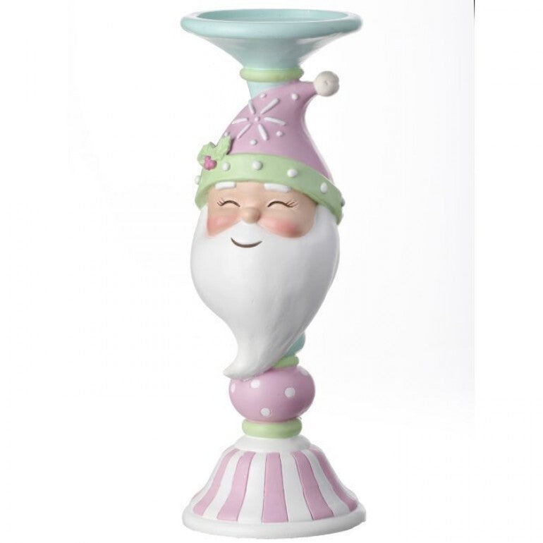 Santa’s Glow – Resin Pillar Candle Holder in Red/Green or Pastel