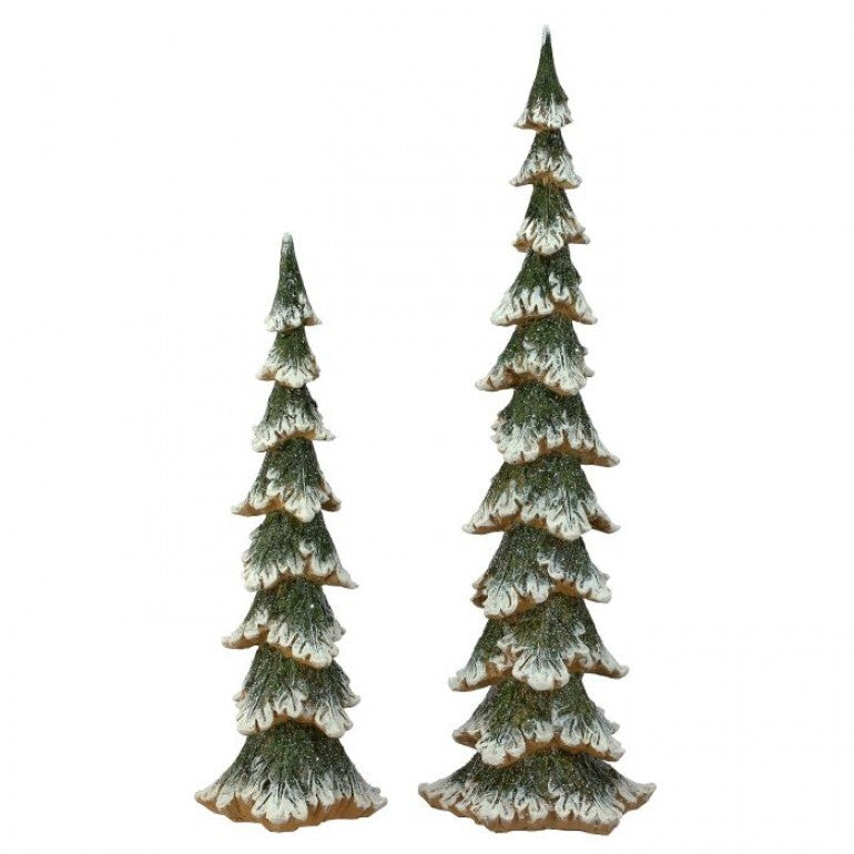 Village Trees with Snow Set of 2