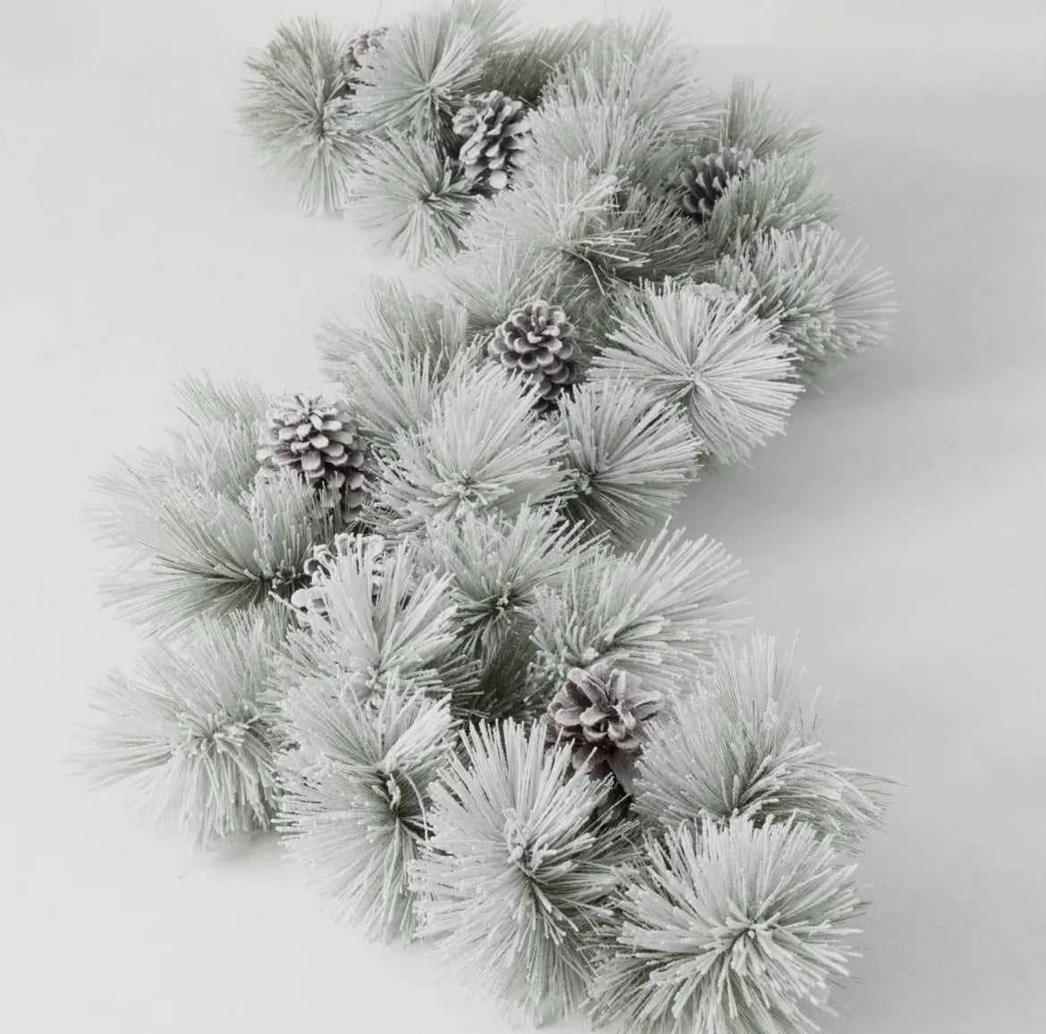 Flocked Pine & Cone Garland – 6ft | Snow-Kissed Woodland Charm