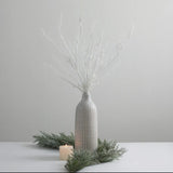 White Frosted Branch Spray – 36″ Snow-Dusted Winter Stem