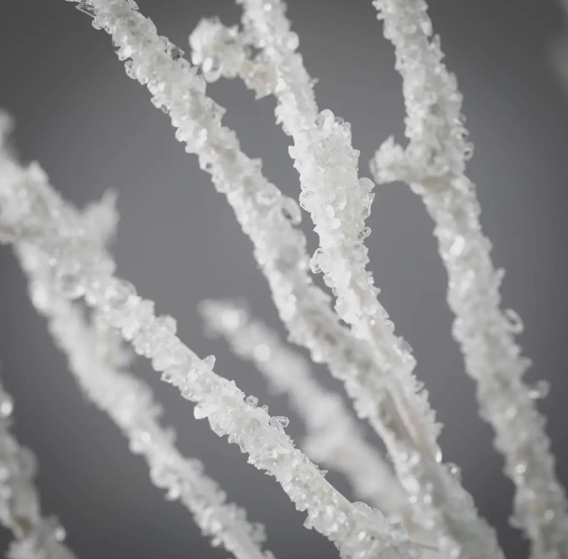 White Frosted Branch Spray – 36″ Snow-Dusted Winter Stem