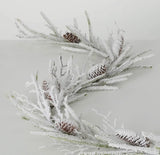 Flocked Pencil Pine & Twig Garland – 6ft | Whisper of Winter Woods