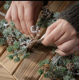Frosted Pine & Pinecone Garland – 6′ Woodland Winter Accent