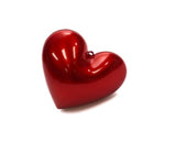 “Candy Apple Puffed Heart” – 8″ Glossy Red Ornament by Farrisilk