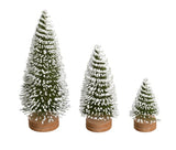 “Whimsy Pines” – Frosted Green Oval Bottle Brush Tree Set