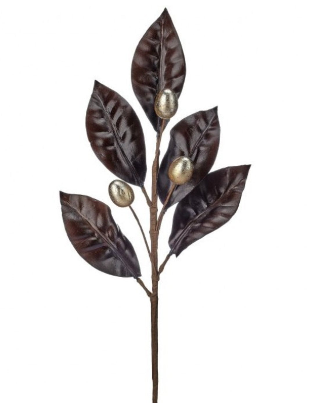 “The Chocolate Thicket” – Leaf & Gold Egg Spray