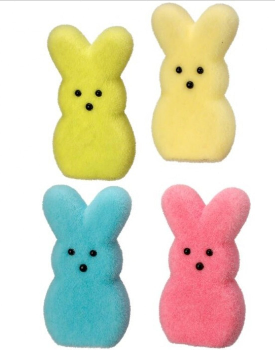 Flocked Sugar Bunny Figurine – Pastel Spring Accent