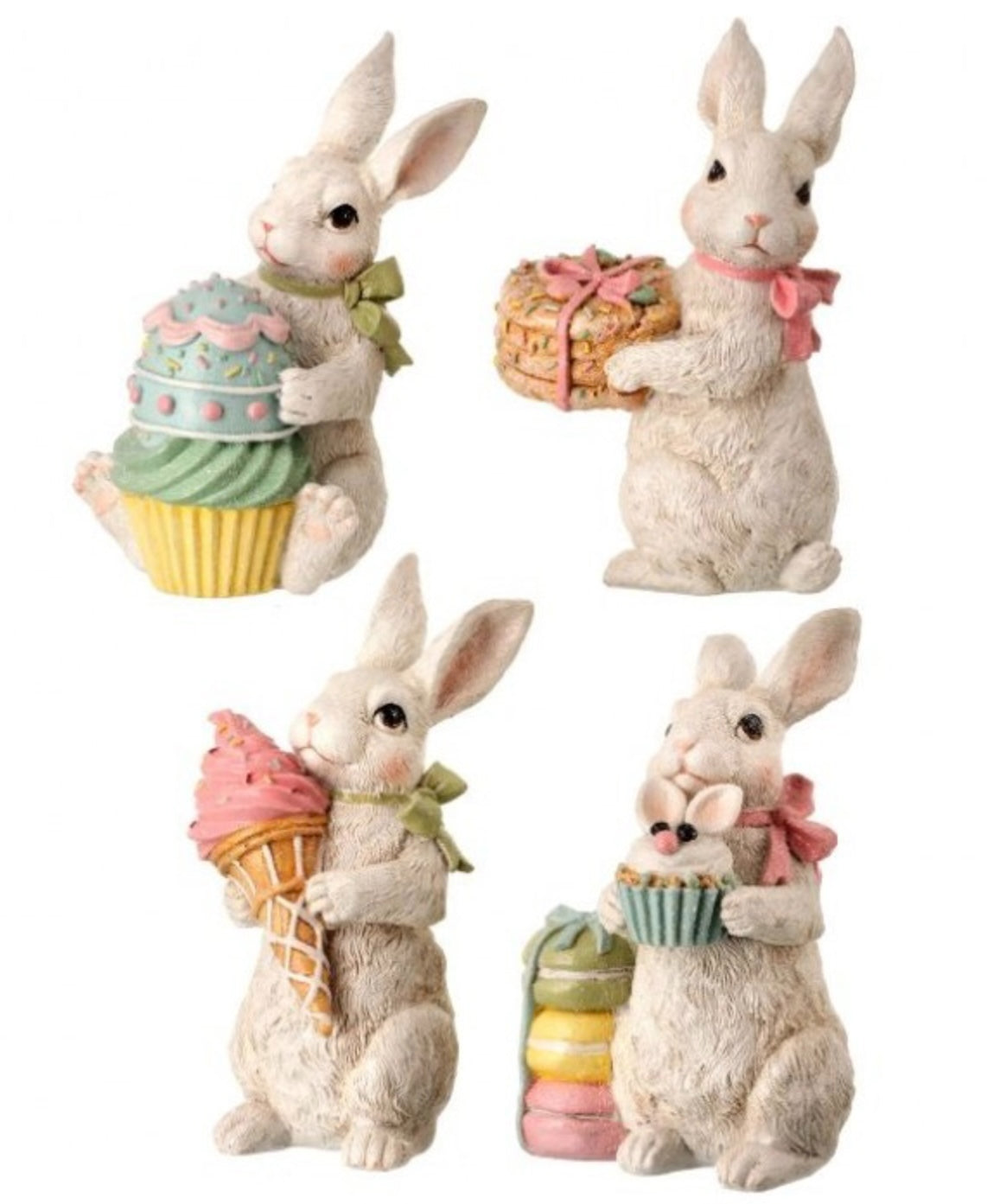 Sweet Treats Bunny Figurine – 6″ Resin Easter Bunny