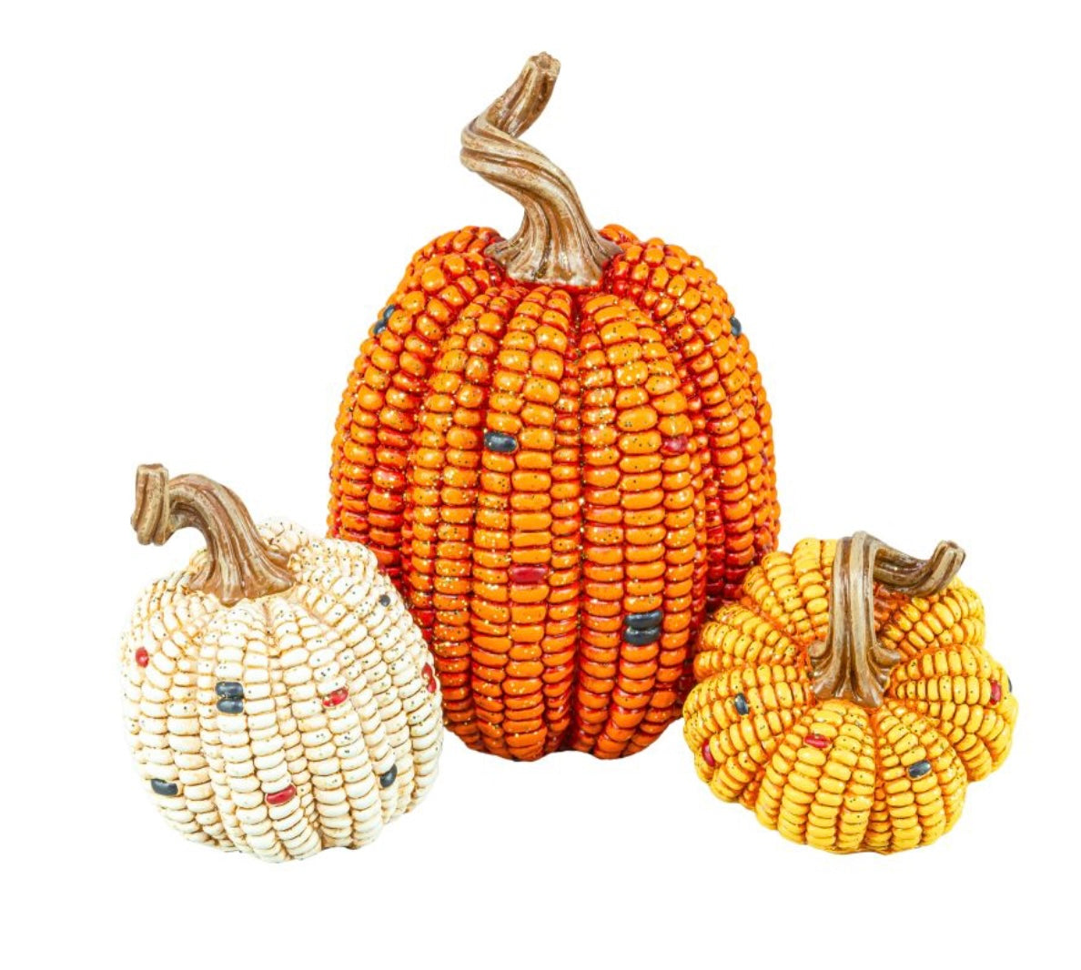Connected Maize Pumpkin Trio – Fall Harvest Accent