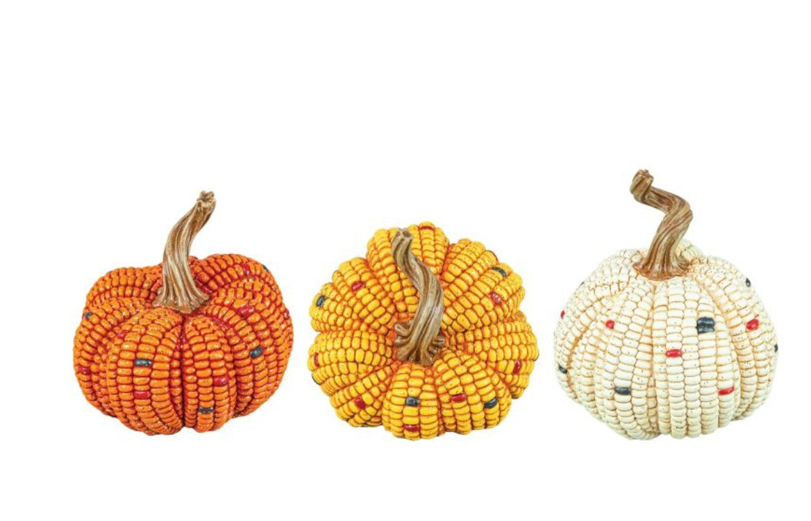 Maize Texture Pumpkin Set of 3 – Fall Harvest Décor