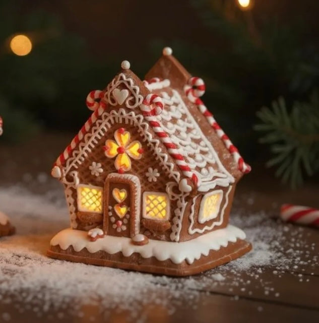 Gingerbread Village Cottages – 8.5" LED Lighted Christmas Houses by RAZ Imports (Choose A-Frame or Traditional)