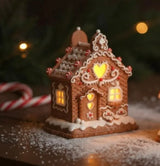 Gingerbread Village Cottages – 8.5" LED Lighted Christmas Houses by RAZ Imports (Choose A-Frame or Traditional)