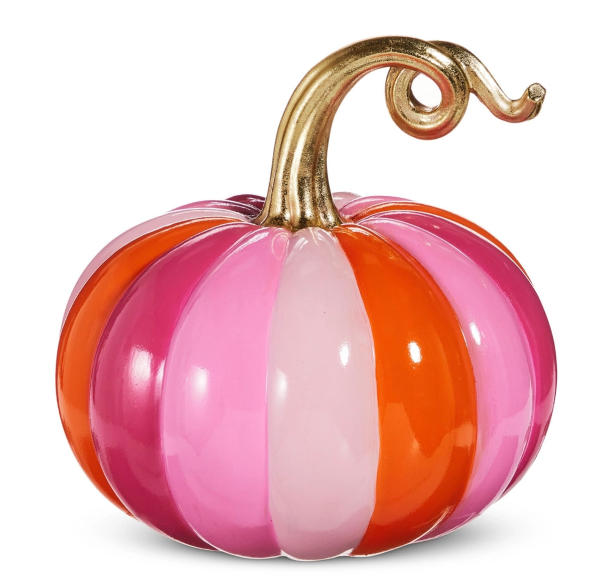 Pink & Orange Designer Pumpkin – 10.5"