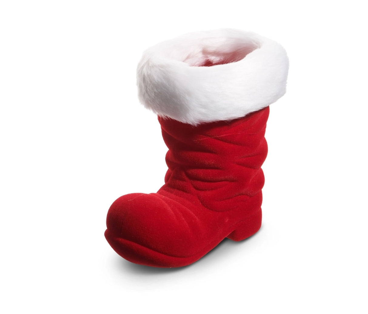 Red Flocked Santa Boot – 7.5"