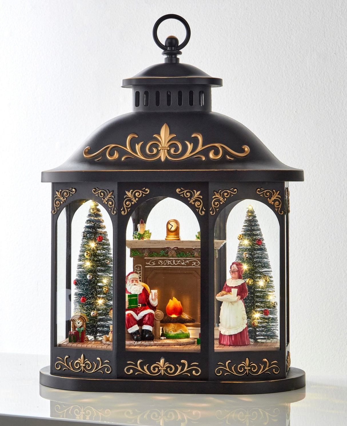 17.25″ Lighted Resting Santa Lantern