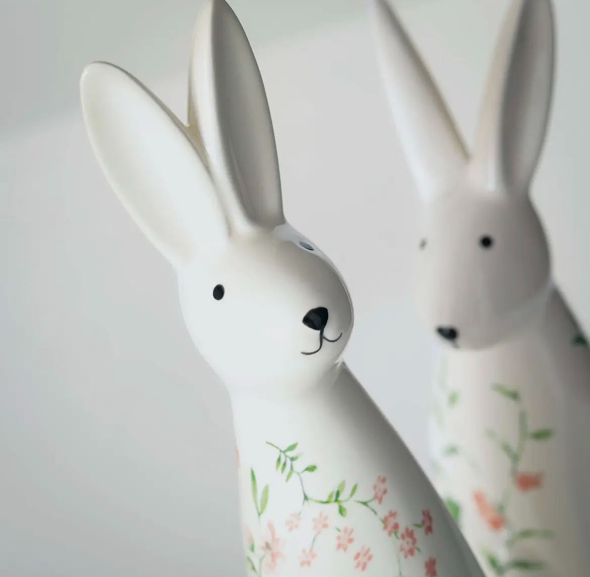 Floral Bunny Figurines – “Garden Guests”
