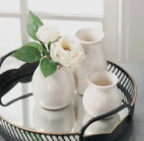 Petite Ceramic Vase Set – Off-White Trio