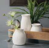 Petite Ceramic Vase Set – Off-White Trio