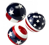 Decorative Patriotic Orb Set – Polystone Flag Balls Set of 3 Red, White & Blue Accents