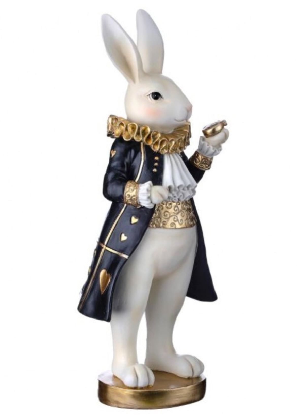 “Regency Royal” Bunny Figurine – Crowned Spring Accent