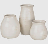 Petite Ceramic Vase Set – Off-White Trio