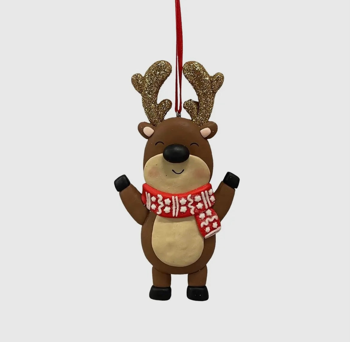 Friendly Reindeer Ornament – Whimsical Cookie 4.72″ Holiday Accent