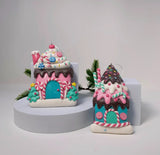 Sweet Treat Candy House Ornament – Chocolate Sprinkles or Lollipop Style 4.75″–5″ Gingerbread Holiday Decor