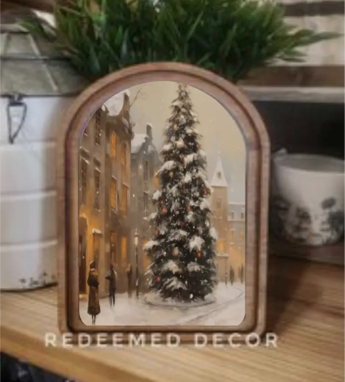 Winter Glow: A Charming Holiday Town Scene