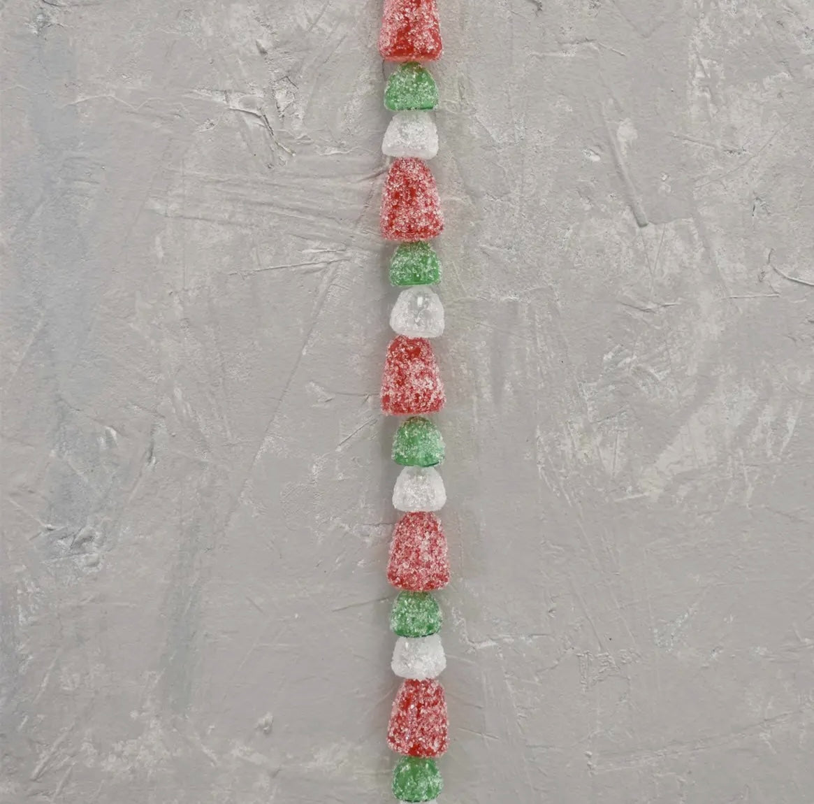 Gumdrop Candy Garland – Red, Green & White  72″ Sweet Holiday Strand