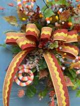 Candy Corn Themed Grapevine Wreath