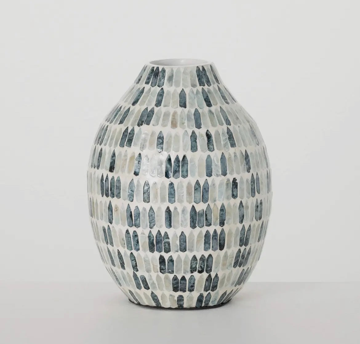 Blue Bamboo Capiz Urn Vase