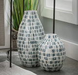 Blue Bamboo Capiz Urn Vase