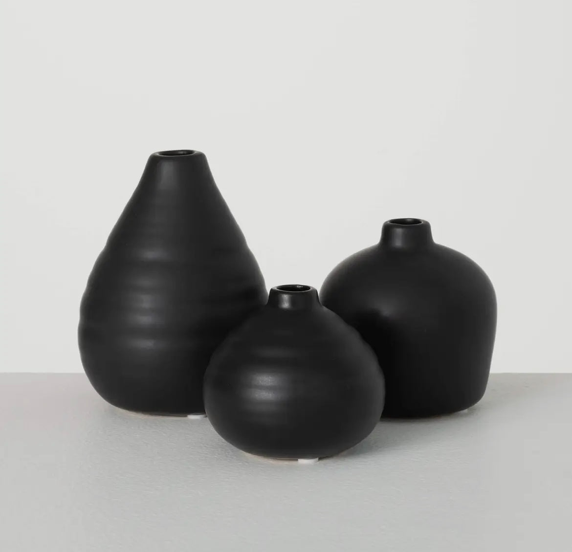 Ebony Compact Vase Trio
