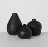 Ebony Compact Vase Trio