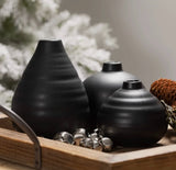 Ebony Compact Vase Trio