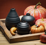 Ebony Compact Vase Trio