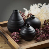 Ebony Compact Vase Trio