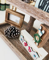 Rectangle Tiered Tray – Antique Wood Finish, 15.75" Base