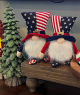 Patriotic Plush Gnome – Striped Shoes or Star Shoes | Americana Table Sitter