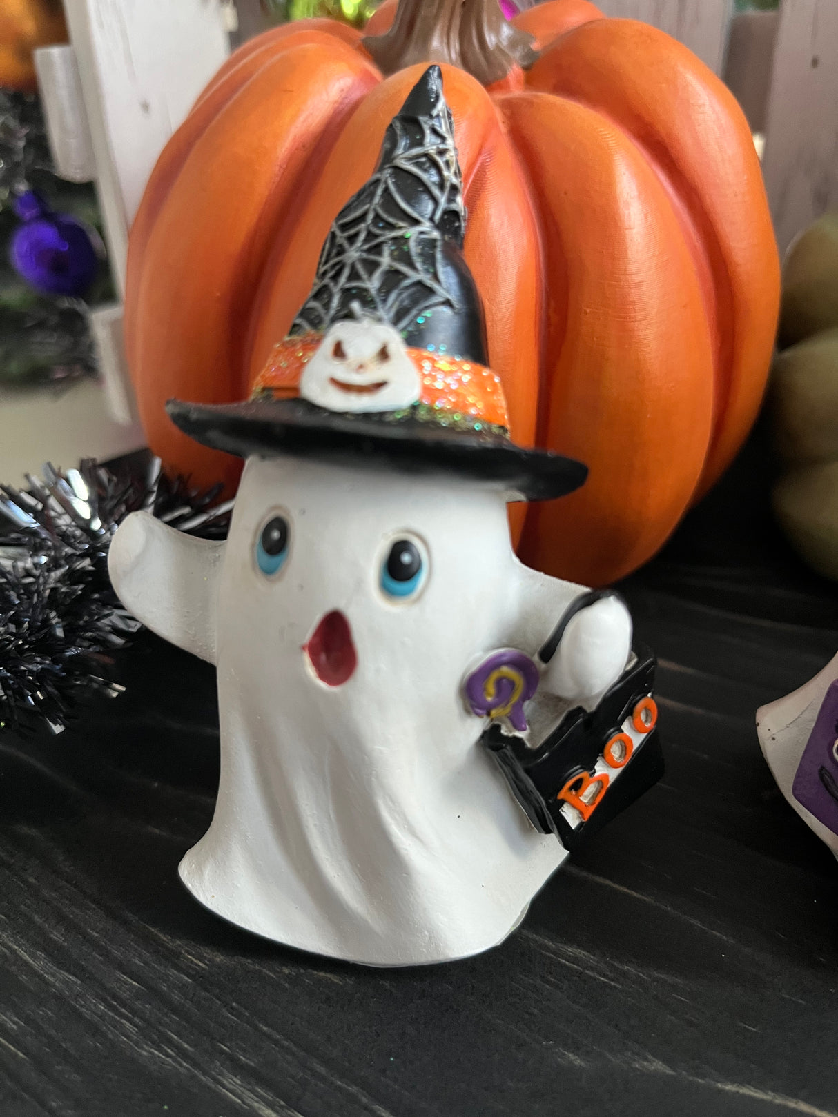 Mini Trick-or-Treat Ghost Set – Resin Halloween Figurine Accent Trio