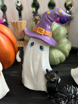 Trick-or-Treat Ghost – Resin Halloween Figurine Accent