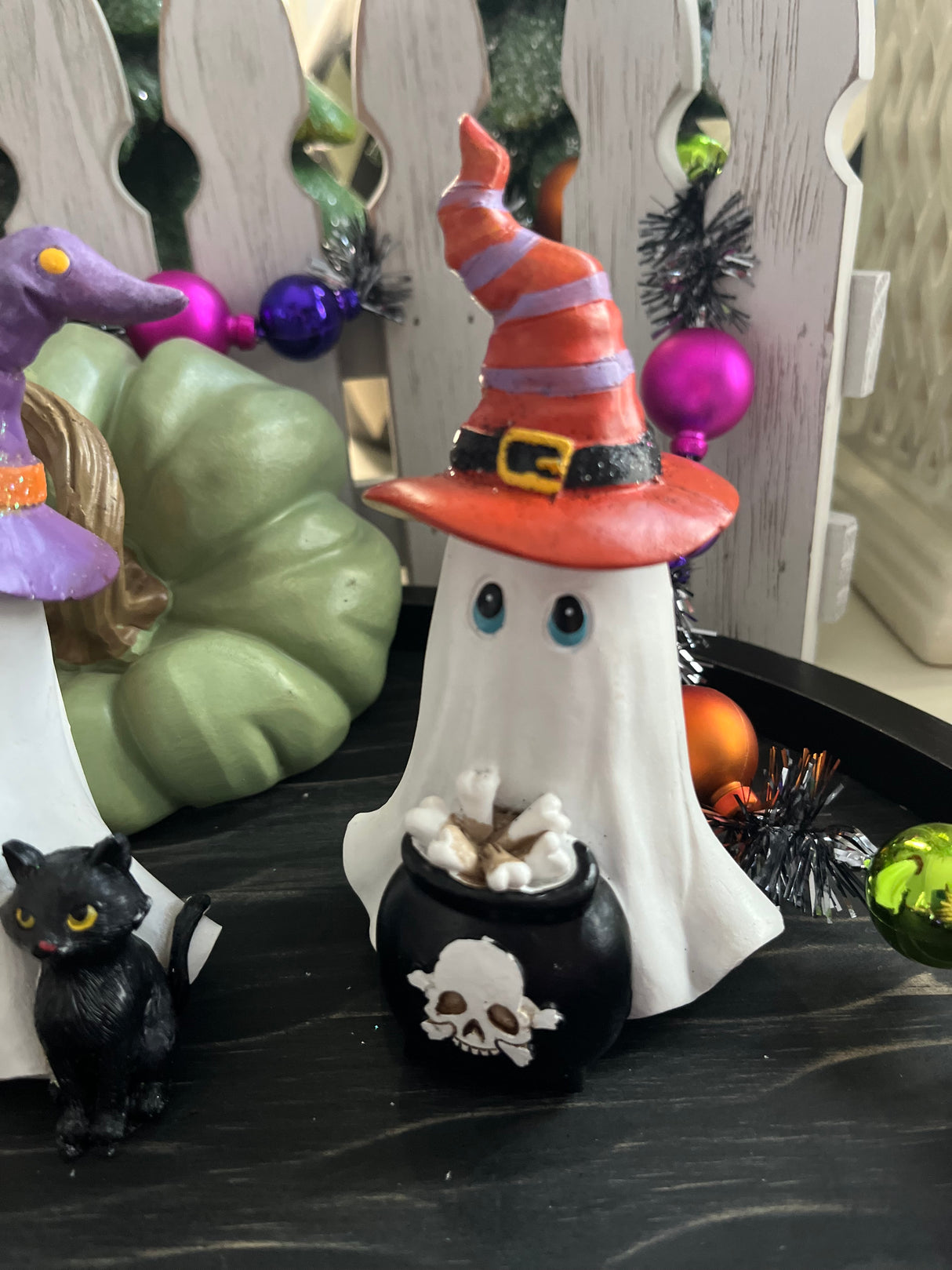 Trick-or-Treat Ghost – Resin Halloween Figurine Accent