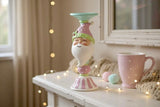 Santa’s Glow – Resin Pillar Candle Holder in Red/Green or Pastel