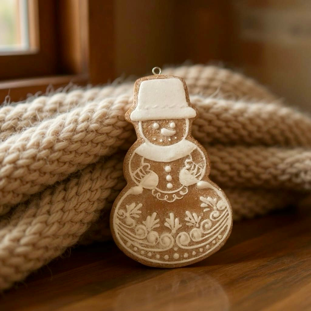 4" Gingerbread Lace Ornaments – Snowman or Angel